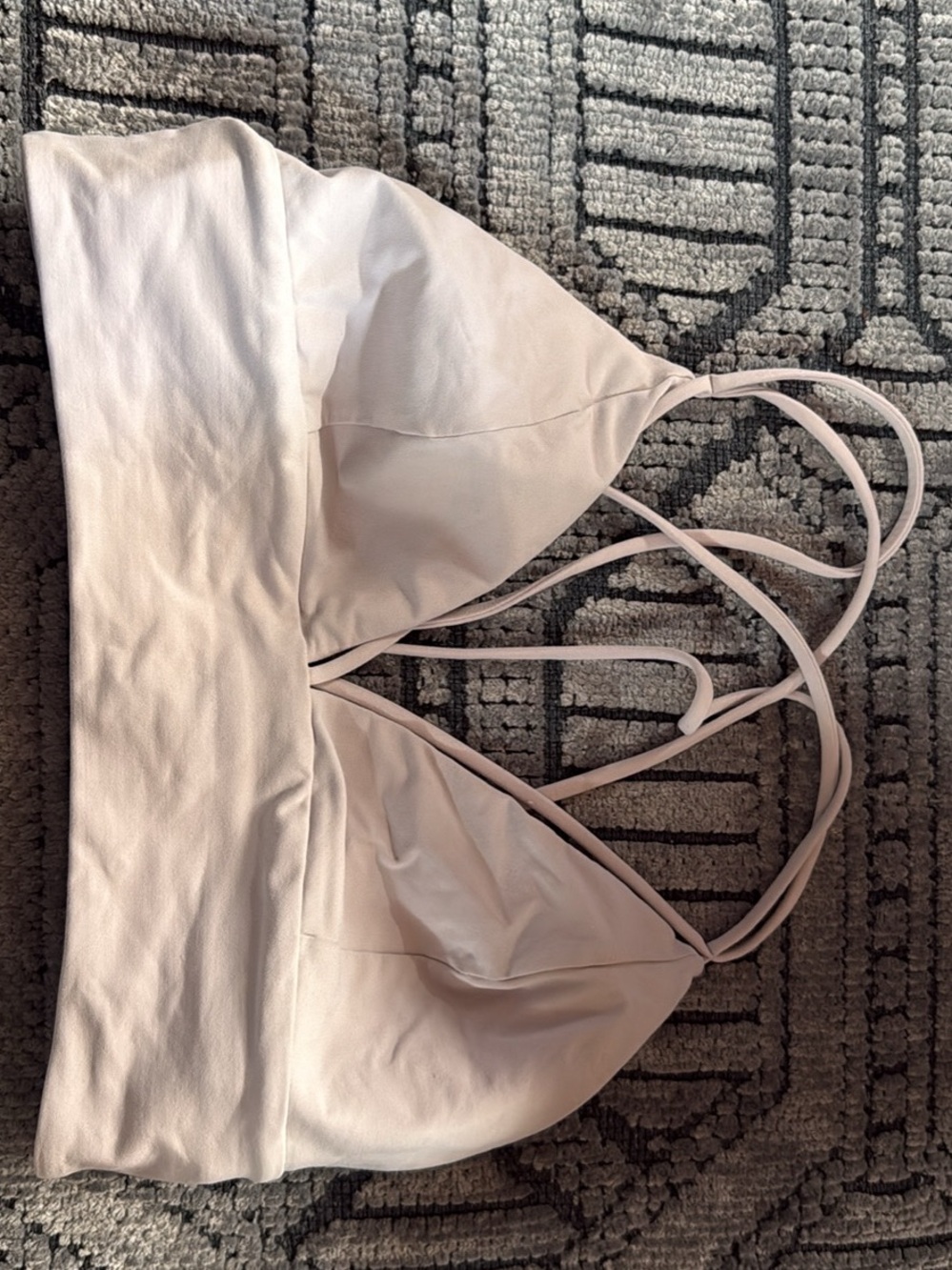 lululemon athletica pale pink strappy bra top